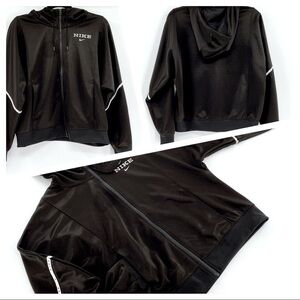 Nike Black/White Hooded Full-Zip Running Jacket S